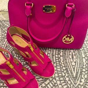 Michael Kors Fuchsia Large Bag and Damita Wedges